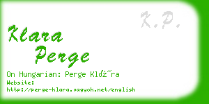 klara perge business card